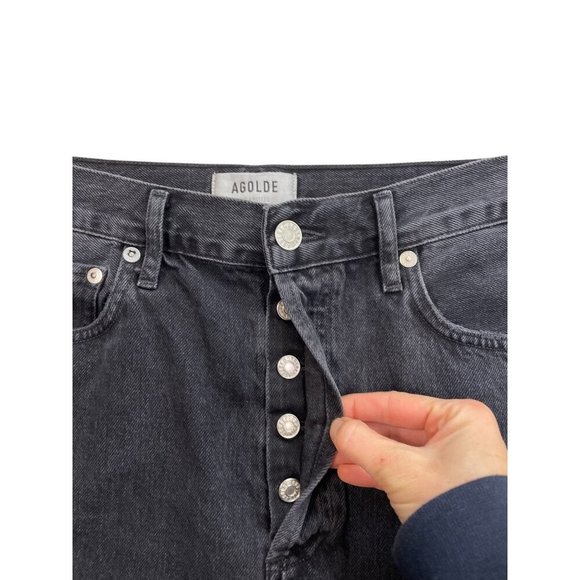 Agolde Quinn High Rise Skirt Denim Button Fly 28 - Picture 3 of 8